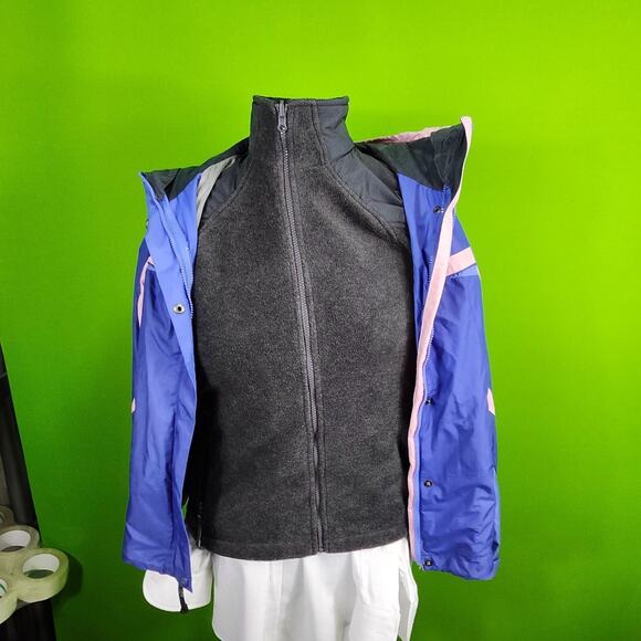 Columbia Womens M Interchange Jacket Blue & Pink Core Vertex with fleece lining - Picture 3 of 11